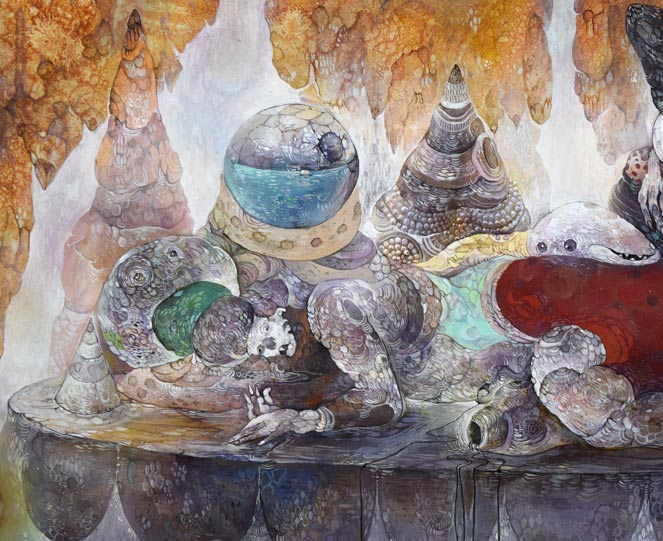 仁戸田典子「眠りのゆくえ」油絵・変形8号 拡大画像1