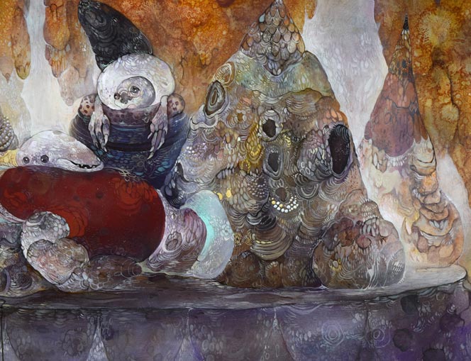 仁戸田典子「眠りのゆくえ」油絵・変形8号 拡大画像2