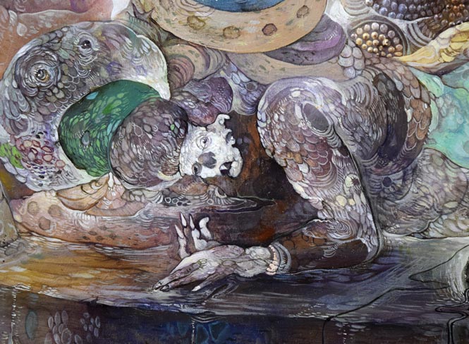 仁戸田典子「眠りのゆくえ」油絵・変形8号 拡大画像4