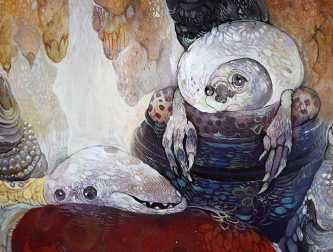 仁戸田典子「眠りのゆくえ」油絵・変形8号 拡大画像5