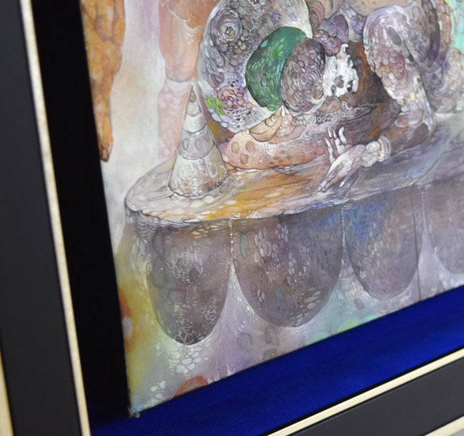 仁戸田典子「眠りのゆくえ」油絵・変形8号 額装画像2