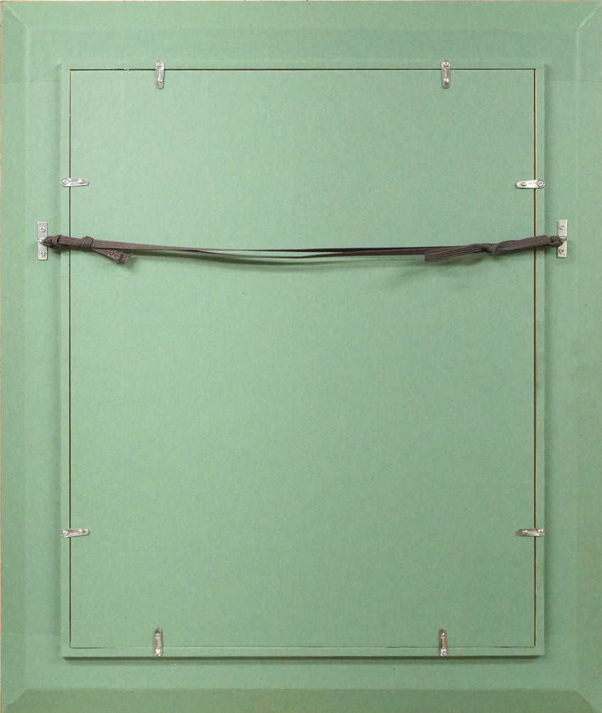 野間仁根「薔薇」油絵・F6号 額縁裏側画像