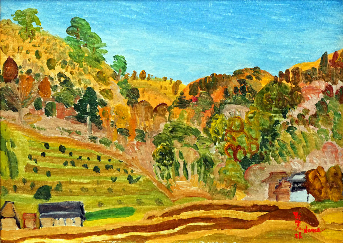 野間仁根「風景」油絵・F4号 作品全体画像