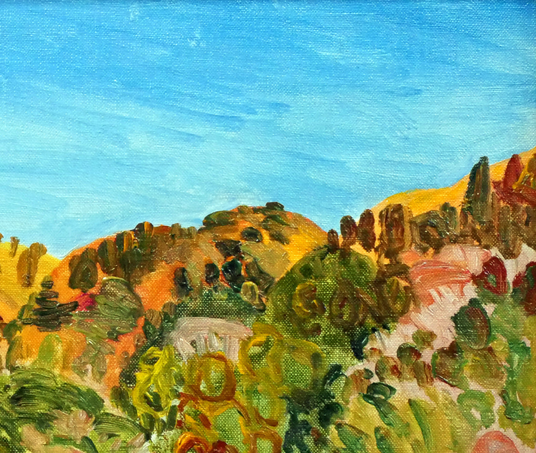 野間仁根「風景」油絵・F4号 拡大画像2