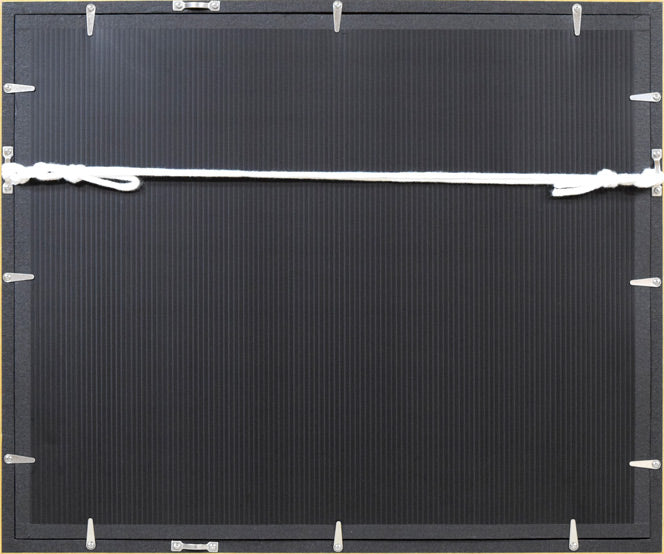 野宮武明「パリ風景」水彩画 額縁裏側画像