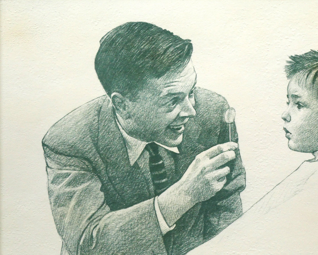 ノーマン ロックウエル(Norman Rockwell)「FIRST HAIRCUT」リトグラフ 拡大画像1