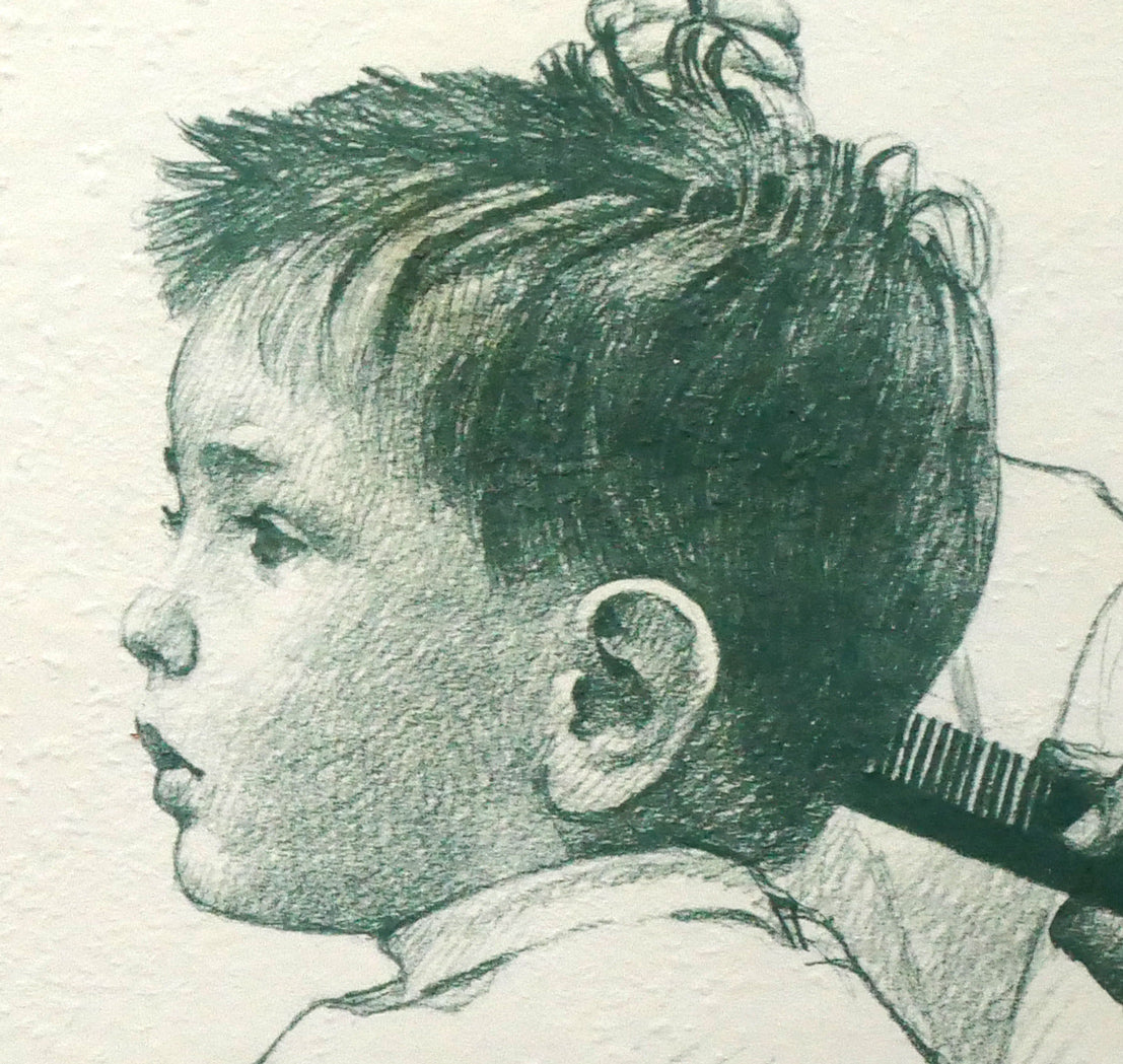 ノーマン ロックウエル(Norman Rockwell)「FIRST HAIRCUT」リトグラフ 拡大画像5