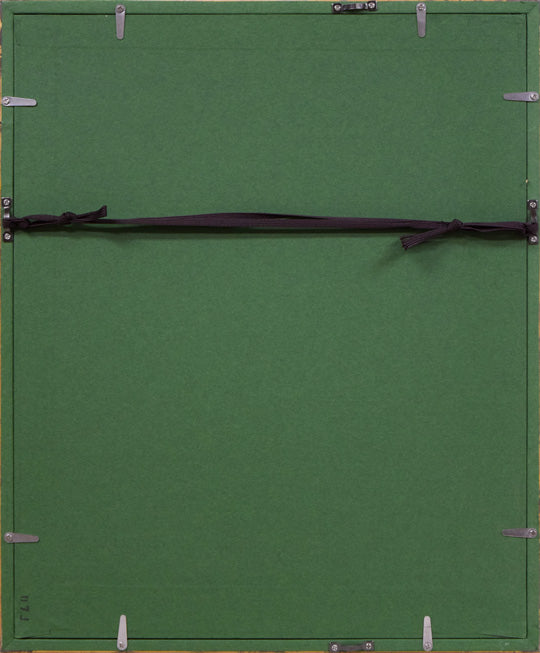 能勢真美「秋」水彩画・色紙 額縁裏側画像