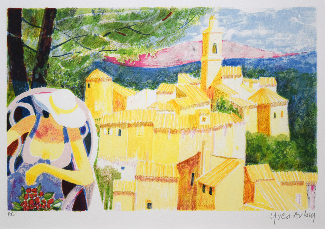 イヴ・オーブリー(yves AUBRY)「風景画」リトグラフ 作品全体拡大画像