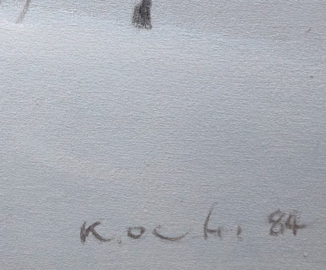 越智紀久張「冬山(北海道風景)」油絵・SM サイン・年記(1984年作)拡大画像