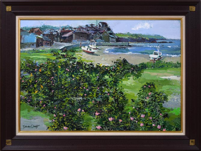 ハマナスの咲く海辺（石狩） 絵画買取・販売の小竹美術