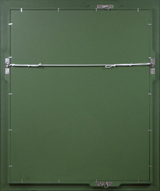 小田切訓「モンマルトルの並木(パリ)」油絵・F40号 額縁裏側画像