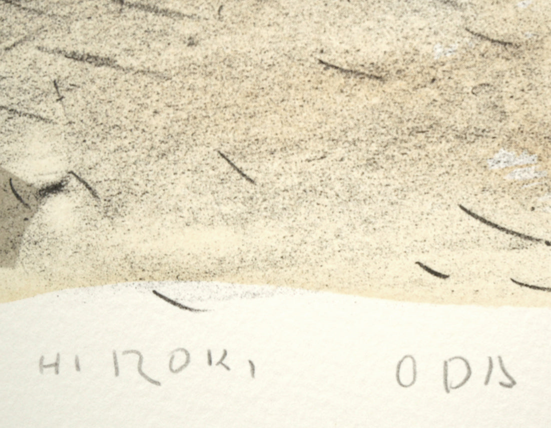 織田広喜「風車のある風景」リトグラフ 本人直筆鉛筆サイン