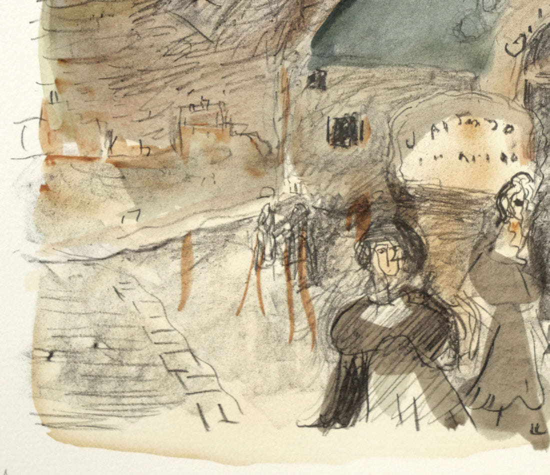 織田広喜「風車のある風景」リトグラフ 拡大画像3