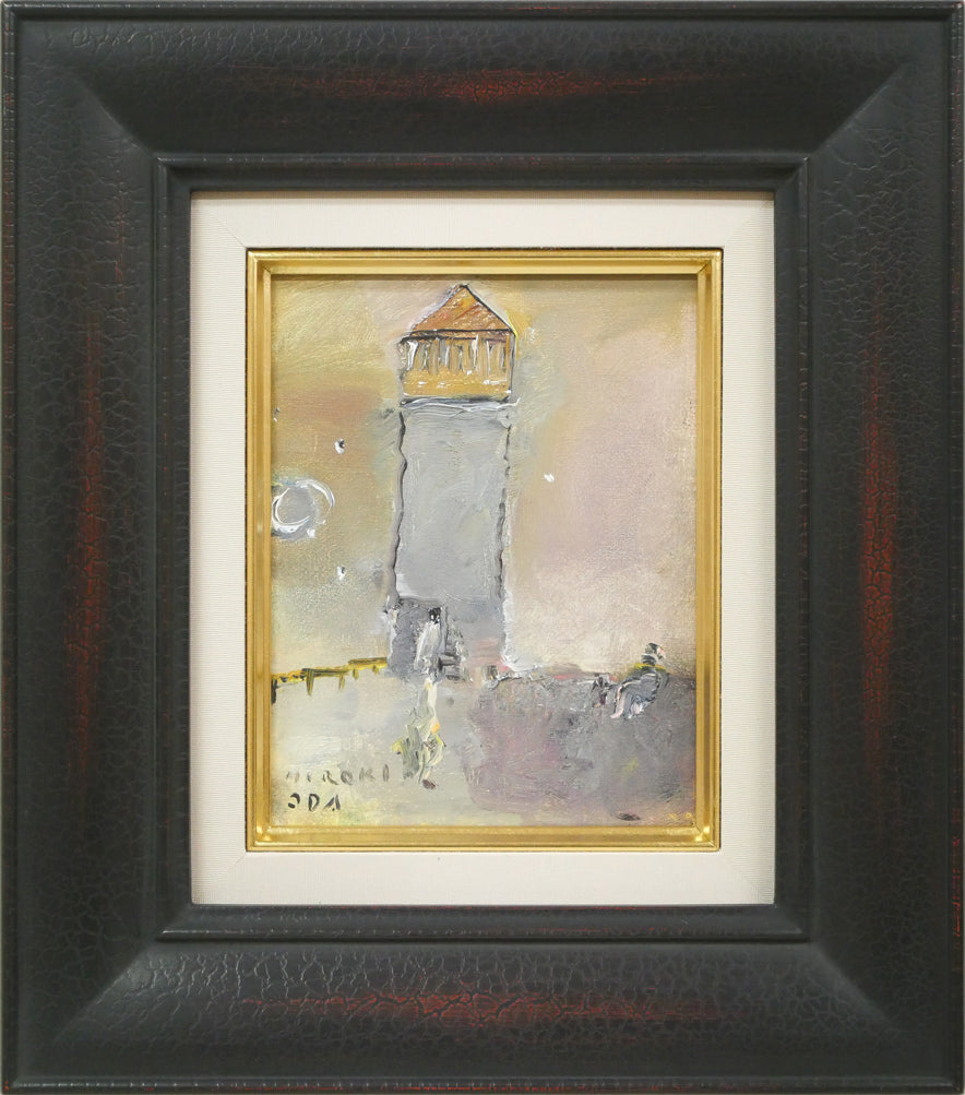 織田広喜「燈台と少女」油絵・F0号