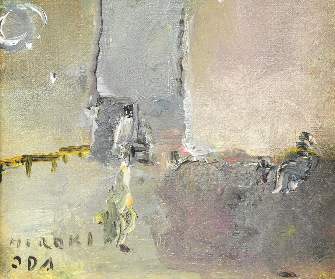 織田広喜「燈台と少女」油絵・F0号 拡大画像3