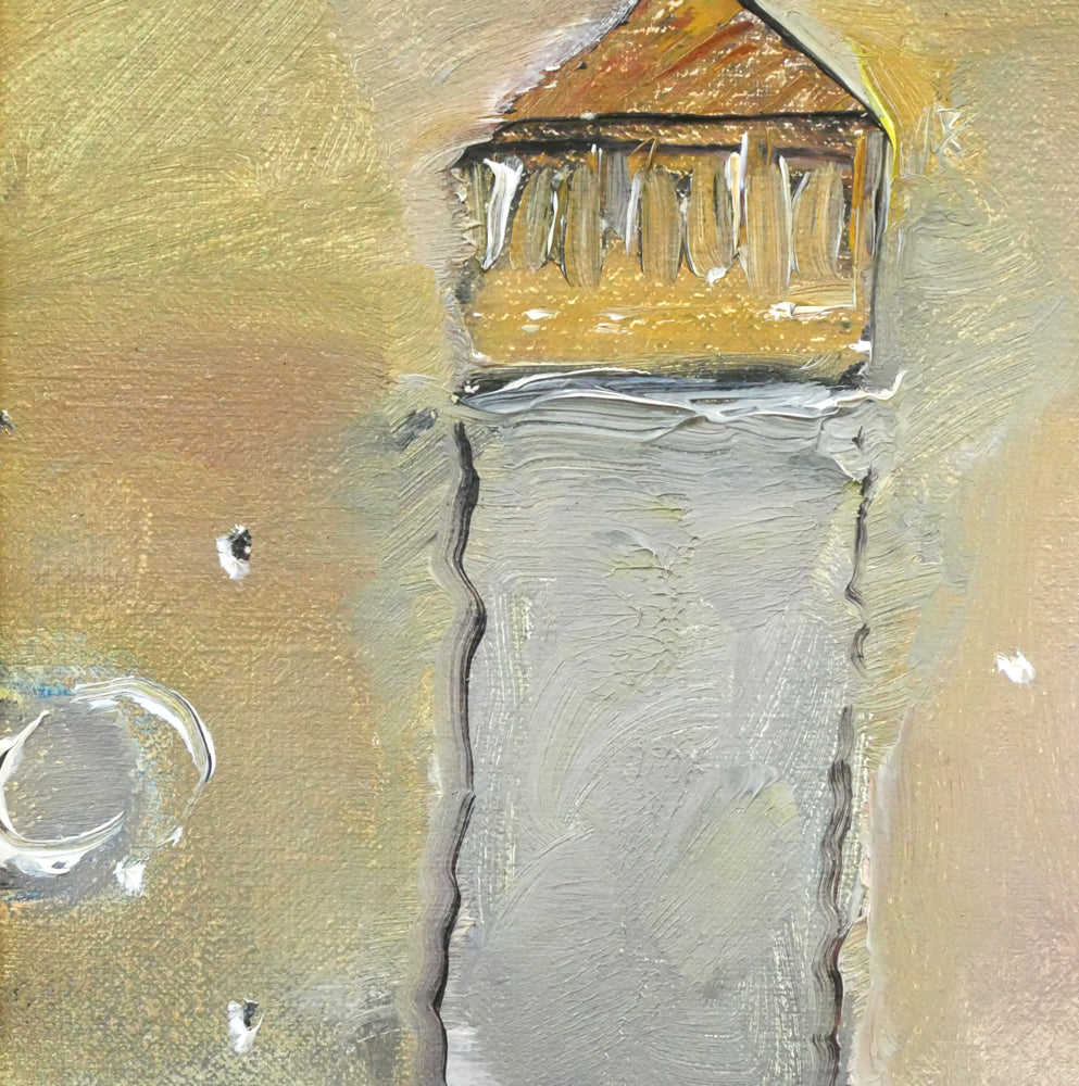 織田広喜「燈台と少女」油絵・F0号 拡大画像2