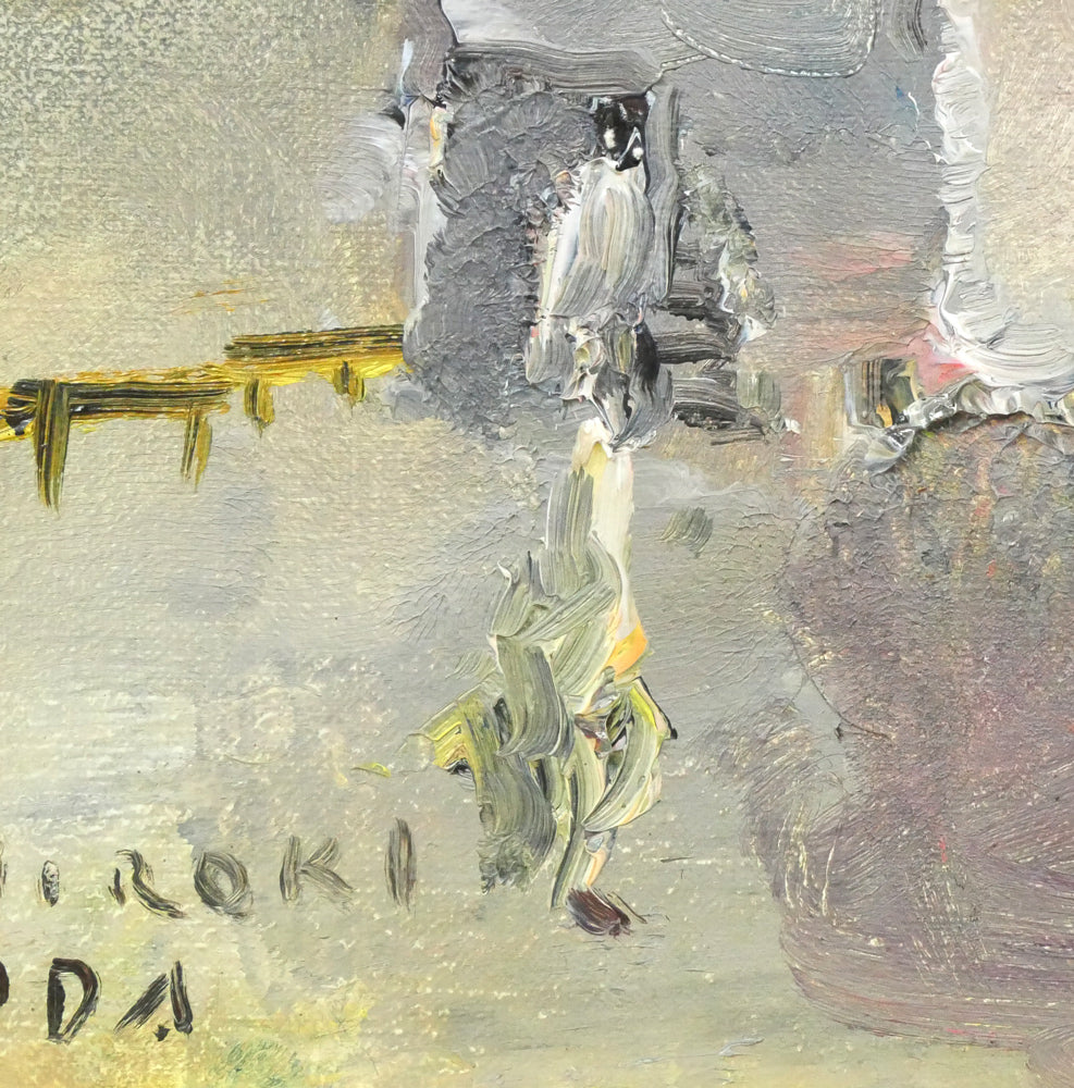 織田広喜「燈台と少女」油絵・F0号 拡大画像4