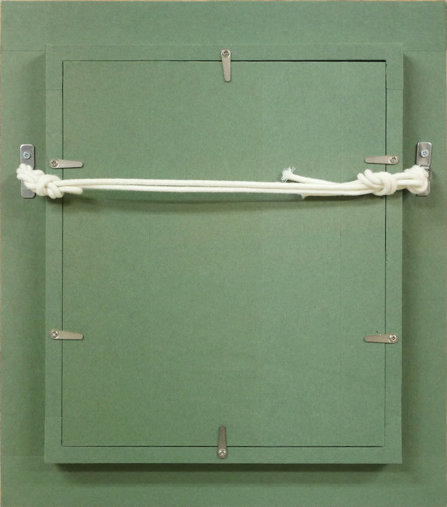 織田広喜「燈台と少女」油絵・F0号 額縁裏側画像