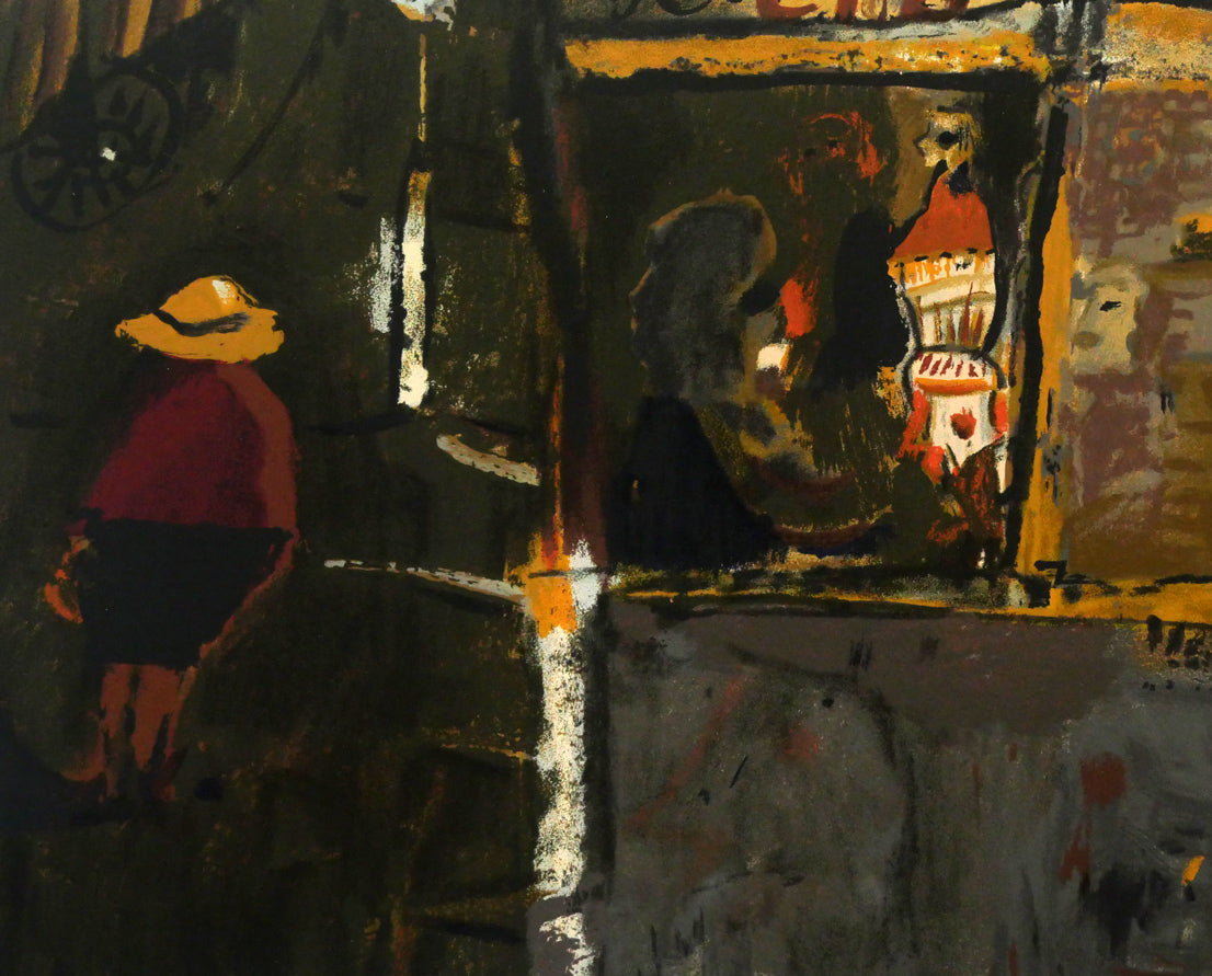 織田広喜「キャフェレストラン風景」リトグラフ 拡大画像3