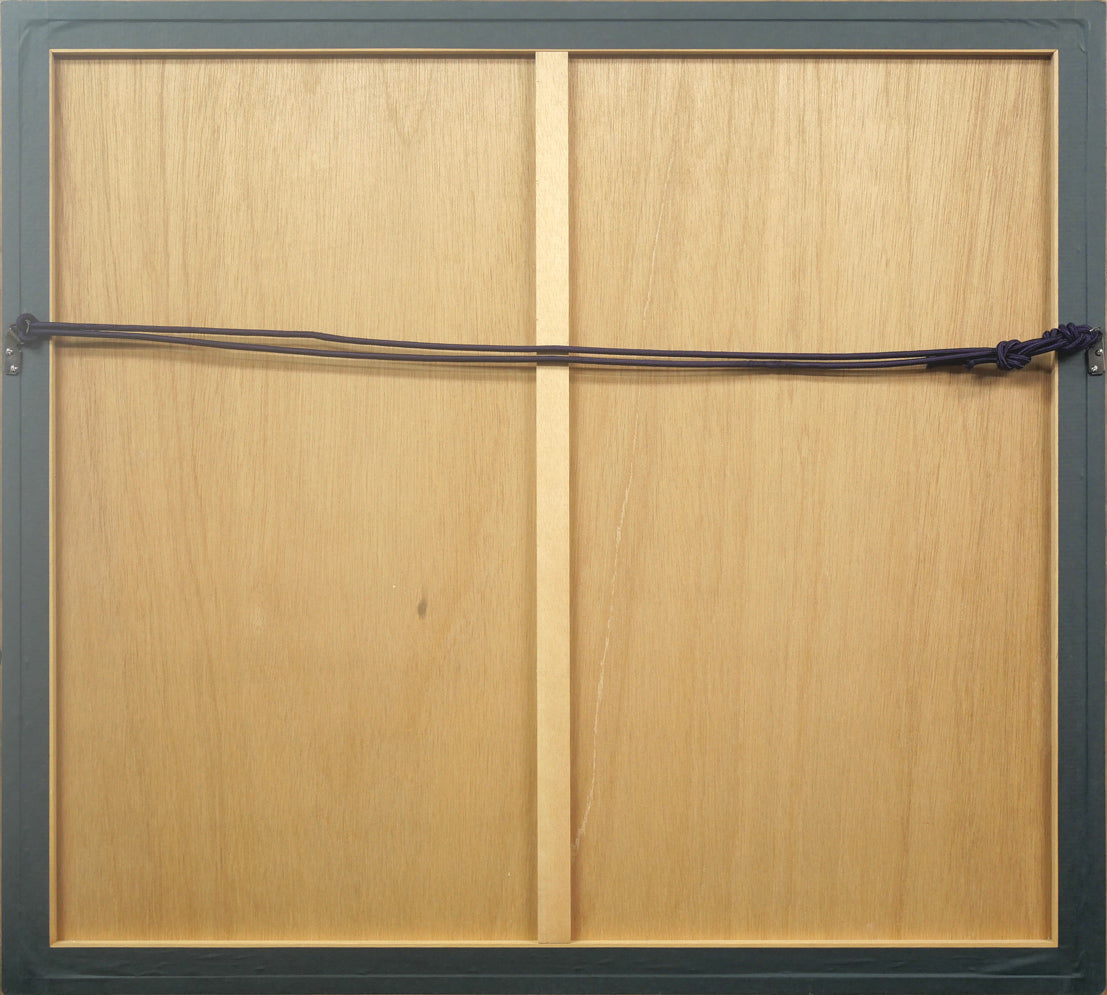 織田広喜「キャフェレストラン風景」リトグラフ 額縁裏側画像