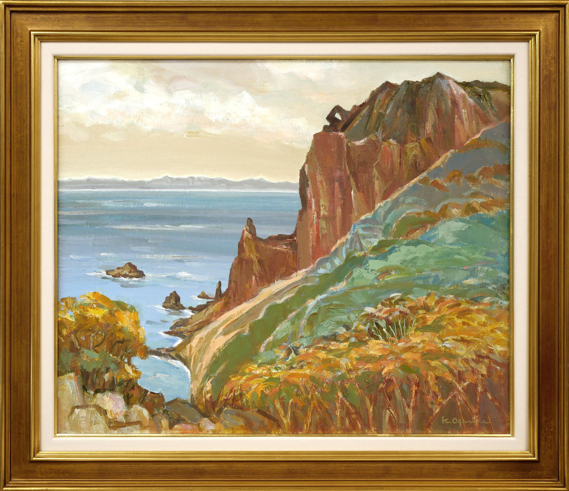 小川清「赤岩秋景(小樽)」油絵・F12号