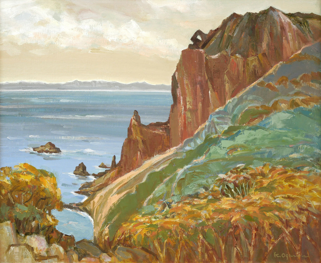 小川清「赤岩秋景(小樽)」油絵・F12号 作品全体拡大画像