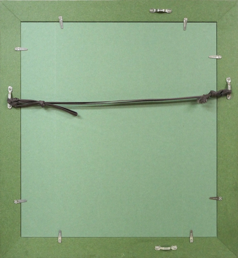 小川東洲「舞」肉筆書額装・色紙 額縁裏側画像