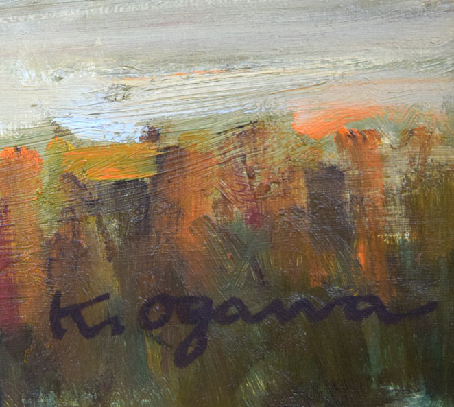 小川清「函館の建物」油絵・F30号 サイン拡大画像