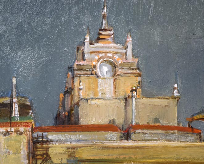 小川清「函館の建物」油絵・F30号 拡大画像2