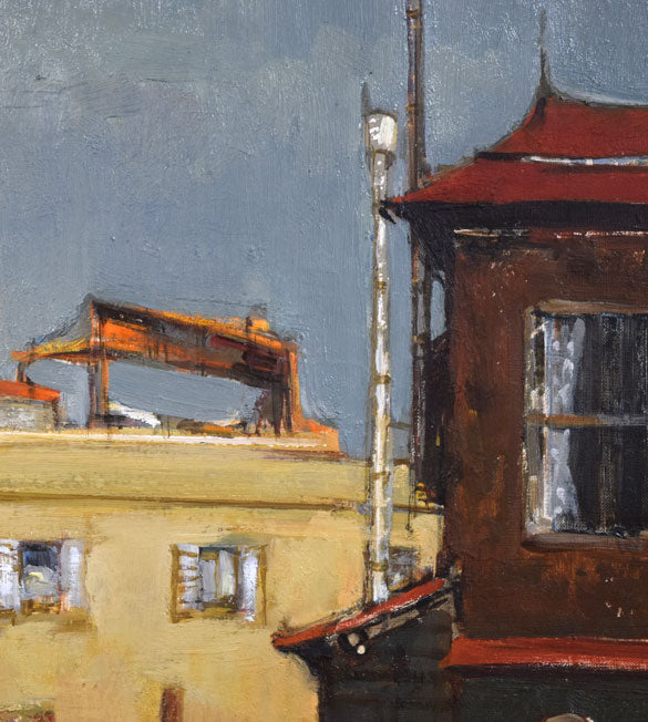 小川清「函館の建物」油絵・F30号 拡大画像3