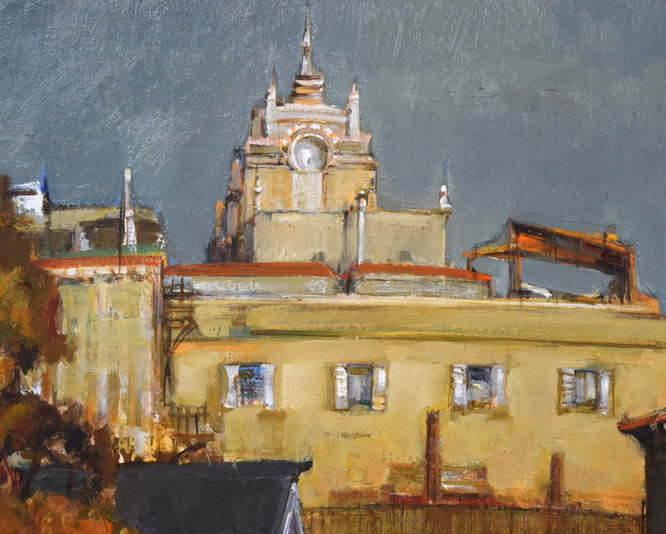 小川清「函館の建物」油絵・F30号 拡大画像1