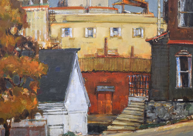 小川清「函館の建物」油絵・F30号 拡大画像5