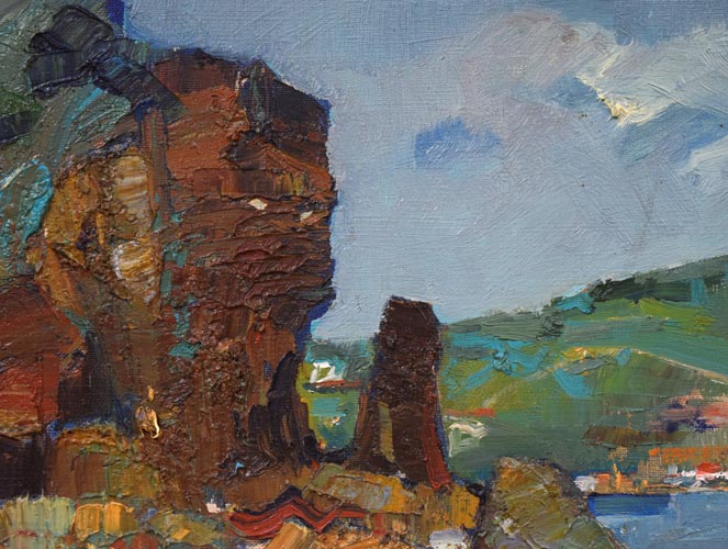 小川清「小樽祝津風景」油絵・F8号 拡大画像1