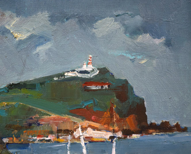 小川清「小樽祝津風景」油絵・F8号 拡大画像2