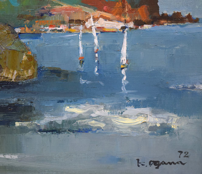 小川清「小樽祝津風景」油絵・F8号 拡大画像4