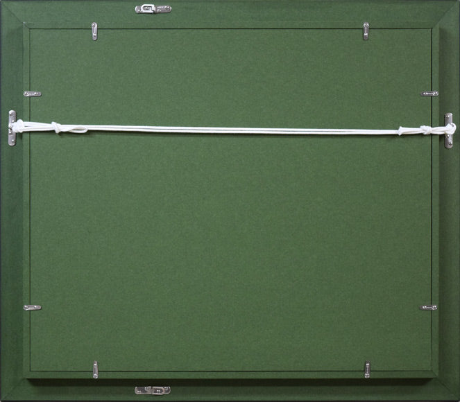 小川清「風景画(小樽祝津風景)」油絵・F8号 額縁裏側画像