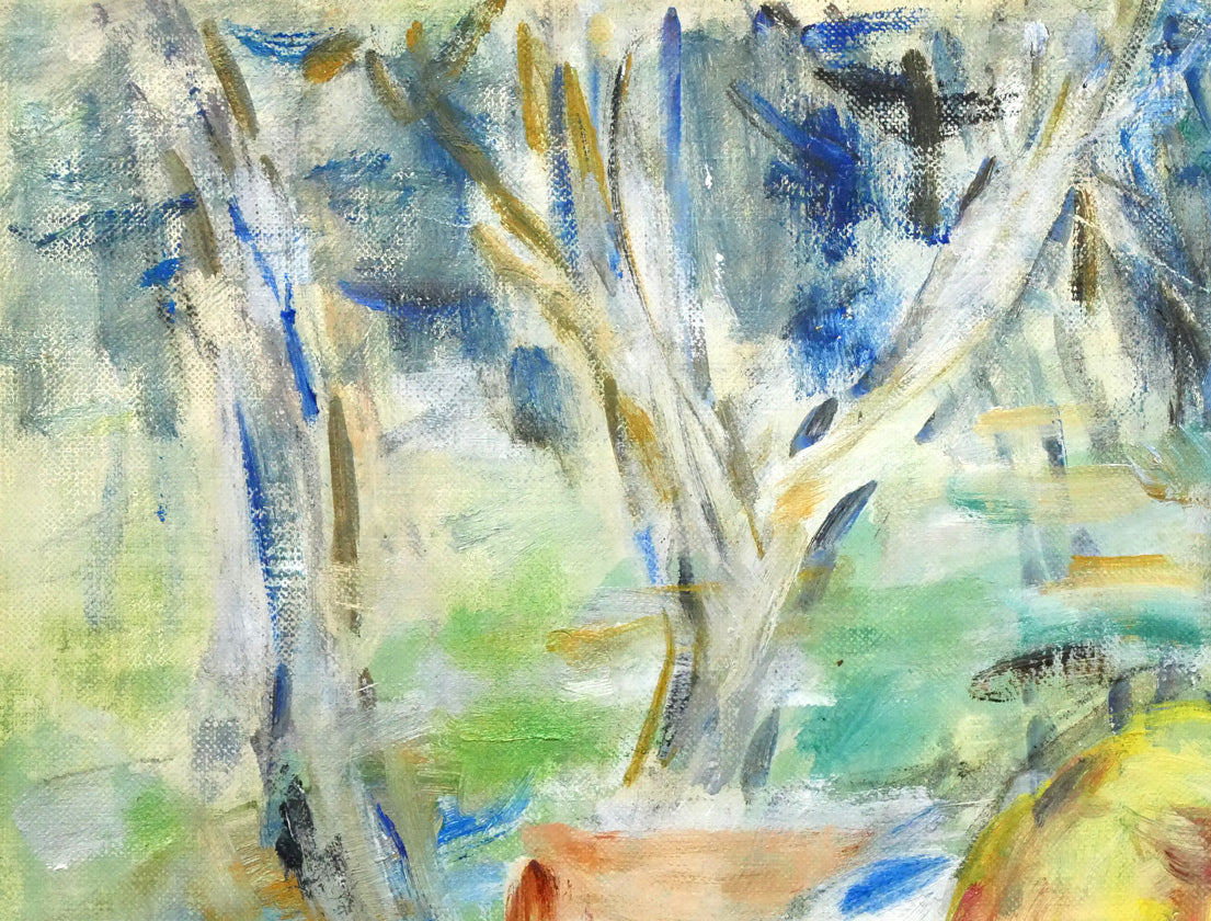 小川マリ「もも」油絵・F4号 拡大画像1