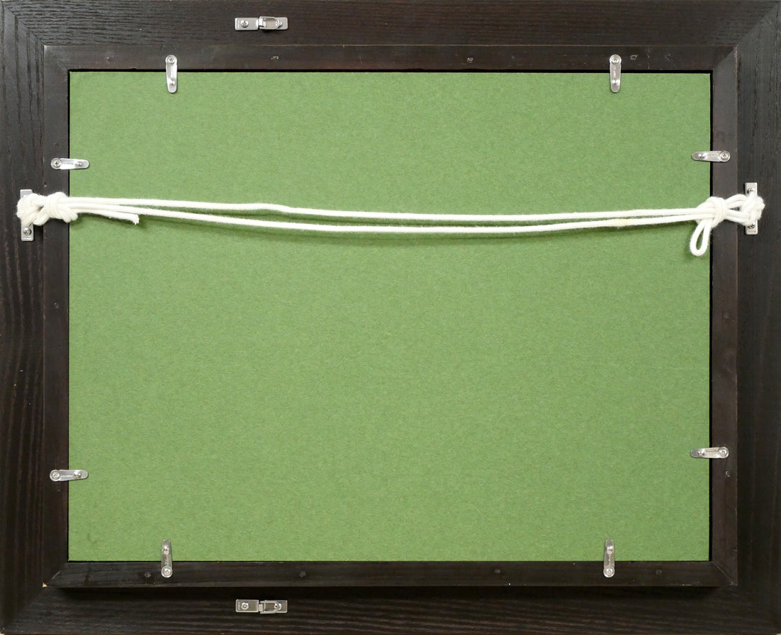 小川清「小樽運河」油絵・F4号 額縁裏側画像