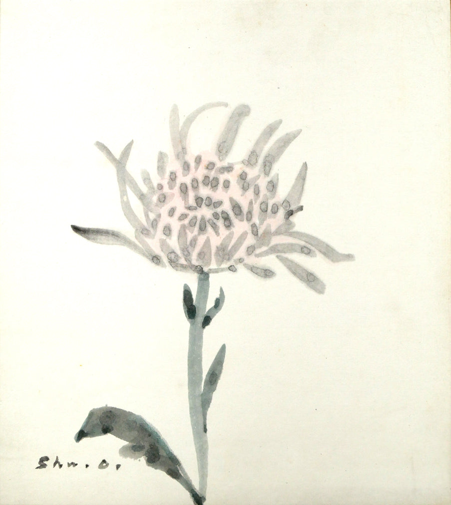小川原脩「花」水彩画 作品全体画像