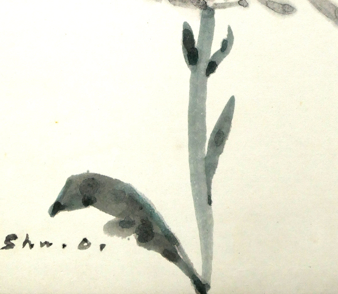 小川原脩「花」水彩画 拡大画像2