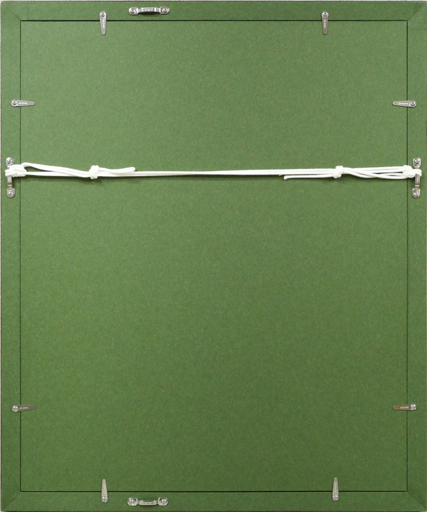 小川原脩「花」水彩画 額縁裏側画像