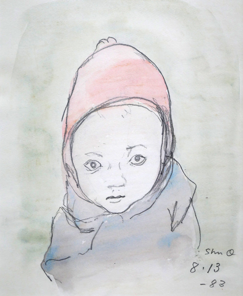 小川原脩「ヘレン」水彩画 作品全体拡大画像