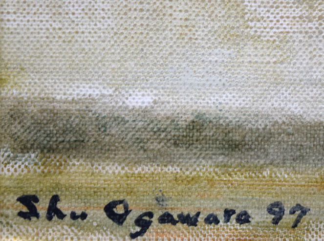 小川原脩「孤峰(羊蹄山)」油絵・F4号 サイン・年記(1997年作)拡大画像