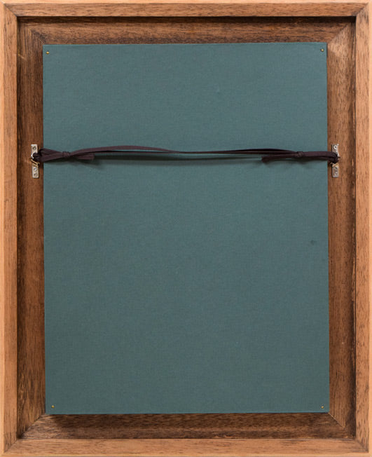 小川原脩「孤峰(羊蹄山)」油絵・F4号 額縁裏側画像