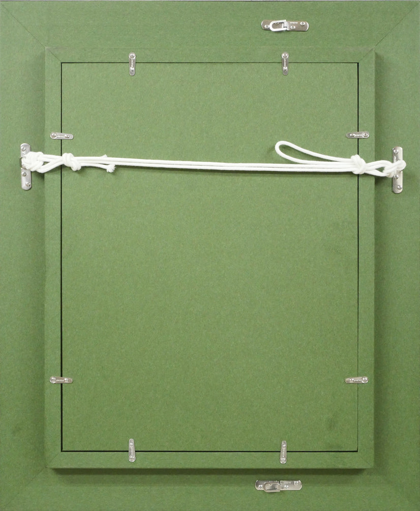 小川原脩「大白鳥」油絵・F4号 額縁裏側画像