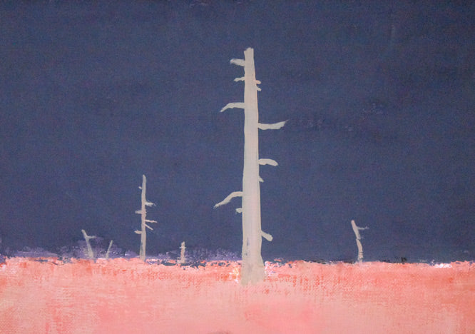 小川原脩「トドワラの犬」油絵・P8号 拡大画像1