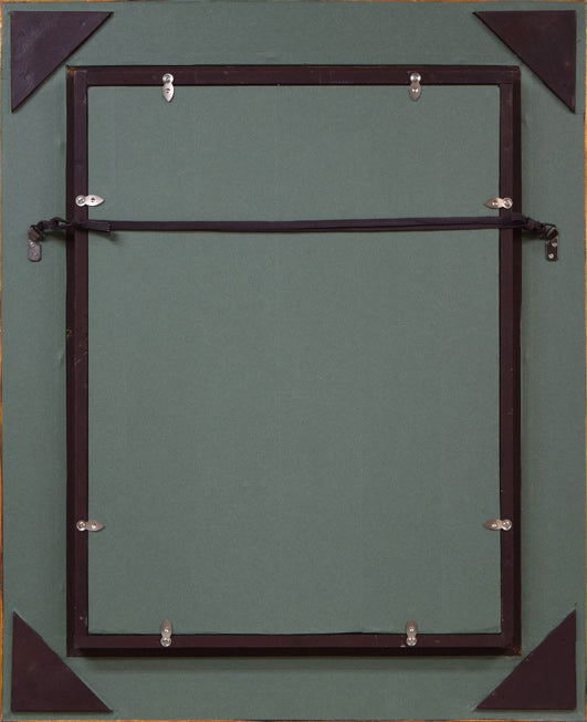 小川原脩「トドワラの犬」油絵・P8号 額縁裏側画像