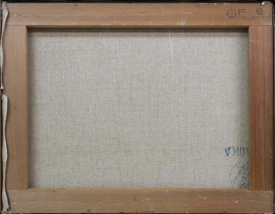 小川原脩「羊蹄山」油絵・F6号 キャンバス裏側画像