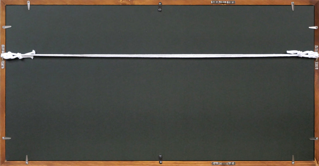 小川東洲「錬心」肉筆書額装 額縁裏側画像